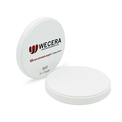 46% Translucent Multilayer Zirconia Disc SHT 1000 Mpa Dental Implants Zirconia