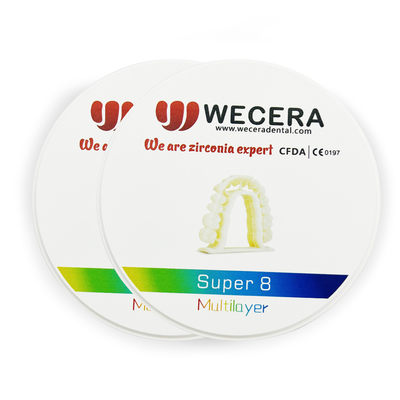 High Strength 1200 Mpa Multilayer Zirconia Disc for Roland/VHF/imes-icore 16 Vita Colors 3 Bleach Colors